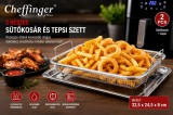 Cheffinger Air Fryer Sütőkosár és Tepsi Szett 2 Részes – 32,5 x 24,5 cm Rozsdamentes Acél