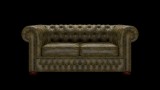 Chesterfield 2-személyes kanapé, premium C bőrrel