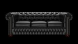 Chesterfield 3-személyes ággyá alakítható kanapé, premium A bőrrel