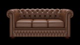Chesterfield Fleming 3-személyes kanapé, premium B bőrrel