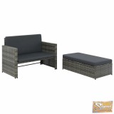 Chicago 5 részes szürke kerti polyrattan ülőgarnitúra