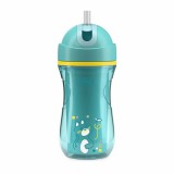 Chicco Sport Cup kulacs 266 ml duplafalú szívószálas csepegésmentes - türkiz
