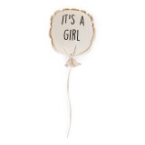 CHILDHOME Vászon Ballon - "It&#039;s A Girl" - Fali Dekoráció - 35x26x8 Cm