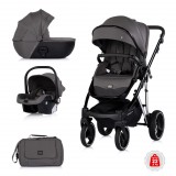 Chipolino Imperium 3 az 1-ben újszülött babakocsi - Charcoal