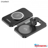 Choetech 3-1 hajtogatható, wireless, fekete, töltő