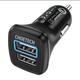 Choetech C0051 2xUSB-A autós töltő 30W fekete (C0051) - Autós Töltők
