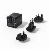 Choetech Digital PD65W GaN Multiple Plugs Charger with Retractable Type-C Cable (PD6071)