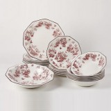 Churchill Toile Pink, 19 részes kerámia étkészlet - Ingyenes szállítással