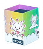 Cicás asztali ceruzatartó, karton 8x8x10cm, Nebulo
