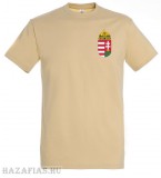 Címeres póló-homok