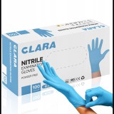 Clara Védőkesztyű, egyszer használatos, nitril, XL méret, 100 db, púder nélküli, kék (HGK-BHRE999920)