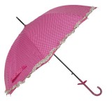 Clayre & EEf Esernyő rózsaszín, fehér pöttyös, 90cm