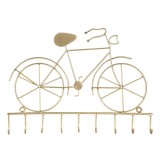 Clayre & EEf Fém kulcstartó fogas,bicikli 32x4x23cm,arany színű