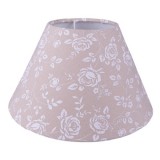 Clayre & EEf Lámpaernyő beige-fehér rózsás textilbevonatú,műanyag belsővel,23x15cm