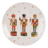 Clayre & EEf Porcelán desszerttányér diótörős 20x2cm, Happy Little Christmas