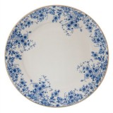 Clayre & EEf Porcelántányér 26cm, White Blue Flowers