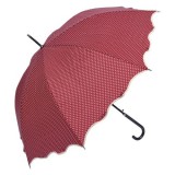 Clayre & EEf Pöttyös esernyő hullámos szélű, átmérő 98cm, piros