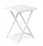 CleanDepo Arno műanyag összecsukható kerti asztal fehér 50 x 50 cm