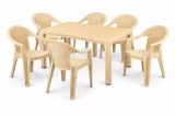 CleanDepo Behram rattan hatású kerti bútor szett Cappuccino
