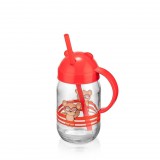 CleanDepo Üveg pohár szívószállal 370 ml C-00374