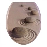 CleanDepo Wc ülőke acél zsanérral kövek mintázatú