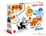 Clementoni 4 az 1-ben Bébi sziluett puzzle (2,3,4,5 db-os) - Vadállatok