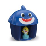 Clementoni Clemmy: Baby Shark építőkocka és figurák tárolóban - kék