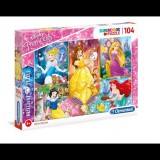 Clementoni Disney Hercegnők Supercolor Ragyogó 104 db-os puzzle négyzet alakú dobozban (95970) (CLEMENTONI95970) - Kirakós, Puzzle