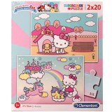 Clementoni Hello Kitty Supercolor 2 az 1-ben puzzle 2x20db-os (24765) (CL24765) - Kirakós, Puzzle