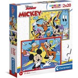 Clementoni Mickey egér és barátai Supercolor 2 az 1-ben puzzle 2x20db-os (24791) (CL24791) - Kirakós, Puzzle