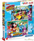Clementoni Mickey és az autóversenyzők 2x20 db puzzle