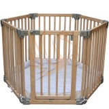 Clippasafe Többfunkciós babakarám fából 6 részes matraccal 108