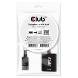 Club 3D Átalakító - CAC-2013 (DisplayPort 1.1a to VGA, fekete, aktív, WUXGA 1920x1200 @60Hz)