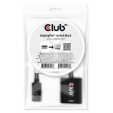Club 3D Átalakító - CAC-2013 (DisplayPort 1.1a to VGA, fekete, aktív, WUXGA 1920x1200 @60Hz)