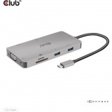 Club 3D CLUB3D CSV-1594 dokkoló állomás és port replikátor USB 3.2 Gen 1 (3.1 Gen 1) Type-C Fekete, Szürke (CSV-1594)