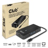 Club 3D CLUB3D CSV-1595 dokkoló állomás és port replikátor USB 3.2 Gen 1 (3.1 Gen 1) Type-C Fekete (CSV-1595)