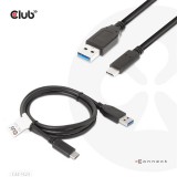 Club 3D Kábel - CAC-1523 (3.1 USB-C Gen 2 to 3.1 USB-A Gen 2, 10Gbps, 60W PD2.0, Bidirectional, 4K60Hz, M/M, 1m)