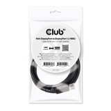 Club 3D Kábel - CAC-2163 (Mini DisplayPort to DisplayPort 1.2, 2m, 4K 60Hz, Bidirektional, 21.6Gbps, zárral)