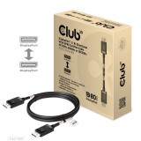 Club3D DisplayPort 2.1 Bi-Directional VESA DP80 4K120Hz 8K60Hz or 10K30Hz Certified Cable 1,2m Black CAC-1091