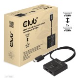 Club3D HDMI 2-in-1 Bi-directional Switch for 8K60Hz or 4K120Hz Adapter Black CSV-1384