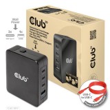 Club3D International Travel Charger 140W GaN technology Four port USB Type-A(1x) and -C(3x) PPS + Power Delivery(PD) 3.1 Support CAC-1917