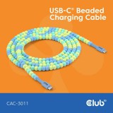 Club3D USB-C Beaded Cable 2m Blue CAC-3011