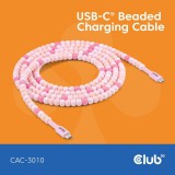 Club3D USB-C Beaded Cable 2m Pink CAC-3010