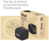 Club3D USB Charger Black+USB-C cable Red CAC-1909EU