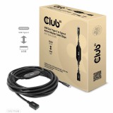 Club3D USB Gen1 Type-C to Type-A Active Adapter Cable 5Gbps M/F Cable 10m Black CAC-1578