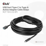 Club3D USB Type-C to USB A Cable 10M Black CAC-1538