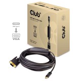Club3D USB Type-C to VGA Active Cable M/M 5m Black CAC-1512