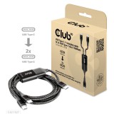 Club3D USB Type-C, Y charging cable to 2x USB Type-C max. 100W 1,83m Black CAC-1527