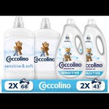Coccolino Sensitive Mosószer és öblítő, 6,84 l (222 adag) (8720182931412)