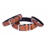 CoLLaR Bőr nyakörv  Soft 30- 39cm, 20mm, barna- fekete